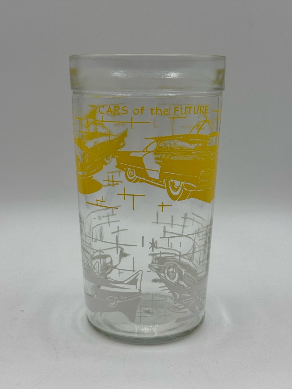 Vintage 60’s Cars of the Future Atomic Peanut Butter and Jelly Glass